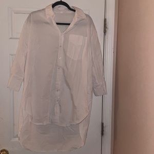 Oversized Button-Up Shirt Dress